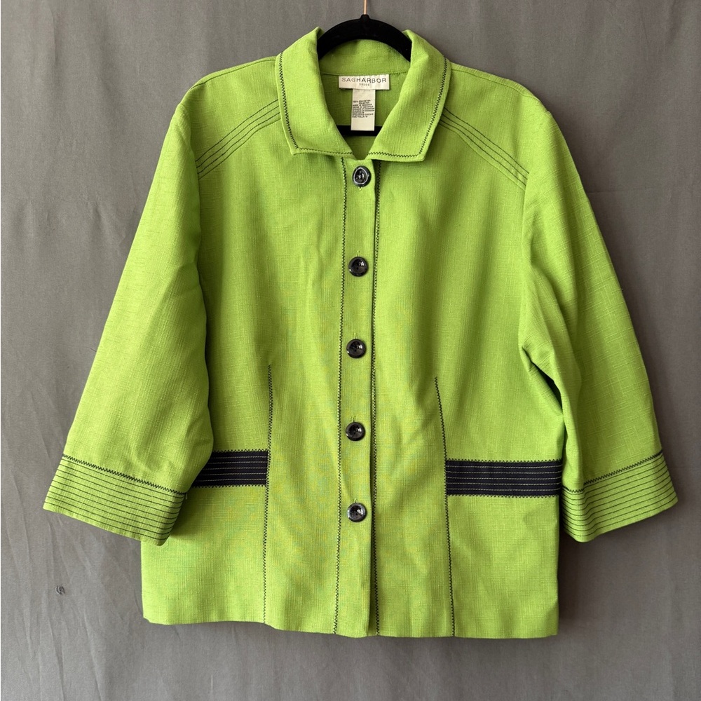 Sag Harbor Dress Lime Green Blazer Size 18